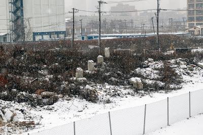 The site of the remains of Jersey City's Van Leer Chocalate Factory, December 2, 2007