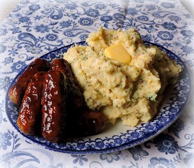 Sticky Sausages with Cream & Mustard Mash