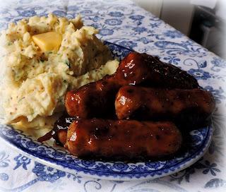 Sticky Sausages with Cream & Mustard Mash