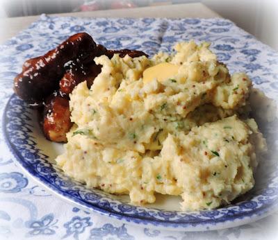 Sticky Sausages with Cream & Mustard Mash