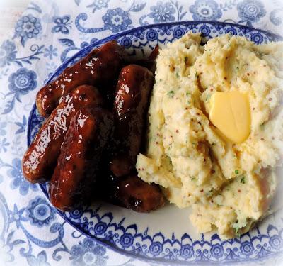 Sticky Sausages with Cream & Mustard Mash