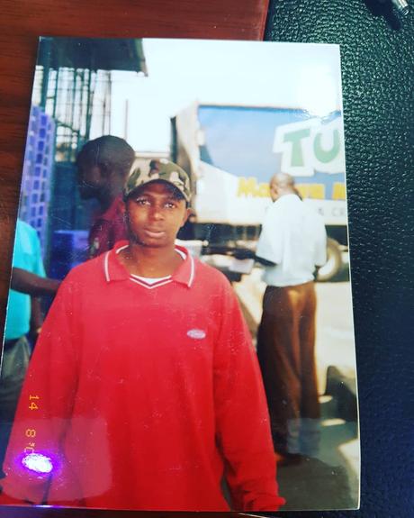 Simon Kabu while he was still loading and off-loading milk at Tuzo and Brookside companies.