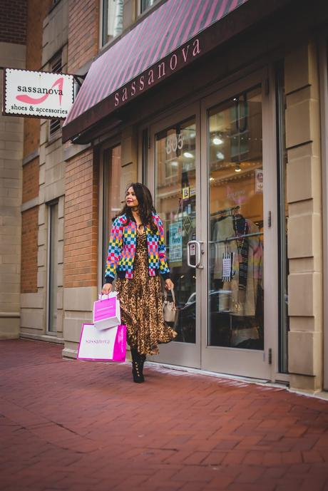 24 hours in baltimore, travel blogger, fashion, lifestyle, MAryland, travel, lifestyle, leopard print dress, tory burch jacket, winter fashion, things to do in Baltimore, myriad musings 