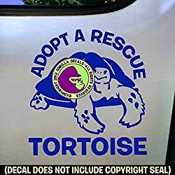 Image: ADOPT RESCUE TORTOISE Tortoises Vinyl Decal Sticker E
