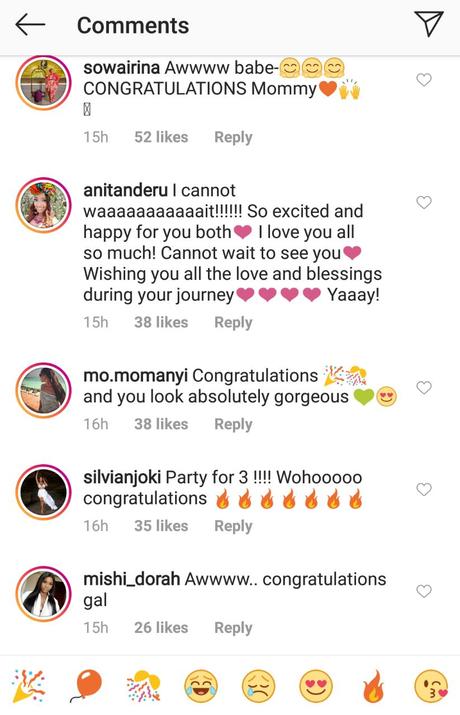 Celebrity reactions after Sarah Hassan announces she’s heavily pregnant with her first child