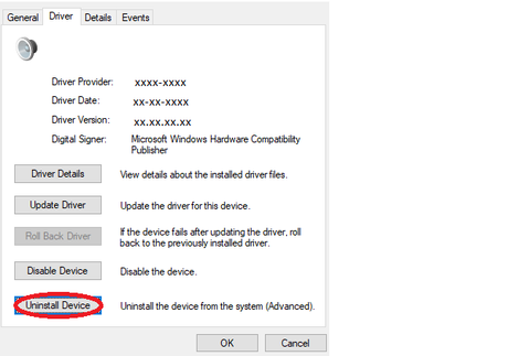 uninstall driver