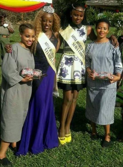 Late Mercy Mokeira and Shay Halima posing with Miss Lang'ata Prison Ruth Kamande (left) and another prison beauty 