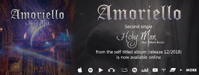 Second single 'Holy Man, The Devil's Hand' (feat. Mark Boals)' of upcoming self titled Amoriello album released and is available NOW on various plattforms.
