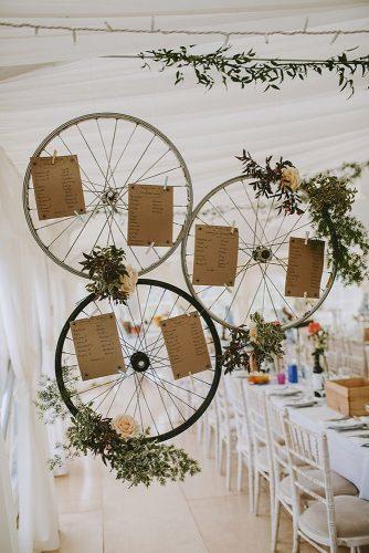 wedding decor 2019 shabby chic bohemian tablesetting on wheels with greenery and roses thecurries