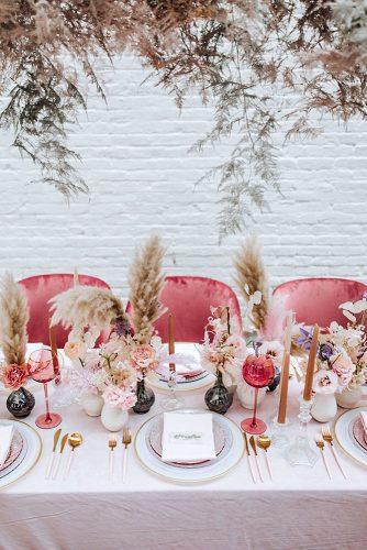 wedding decor 2019 pampas grass bridal pale pink table centerpieces ideas tina chiou photography