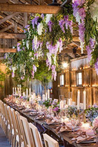 wedding decor 2019 romantic barn candles and lilac hanging flowers whitelilacinc