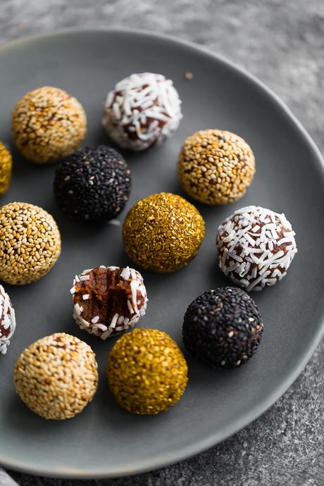 4-Ingredient Date Truffles on a plate
