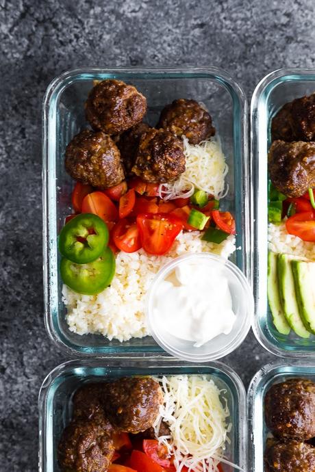 Low Carb Meatball Burrito Bowls