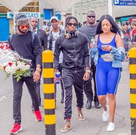 Diamond Platnumz and Tanasha at JKIA