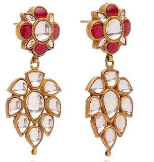 Shopping, Style and Us: India's Best Shopping and Self-help Blog-  AMRAPALI STERLING SILVER EARRINGS STUDDED WITH GOLD, CRYSTAL AND RUBIES