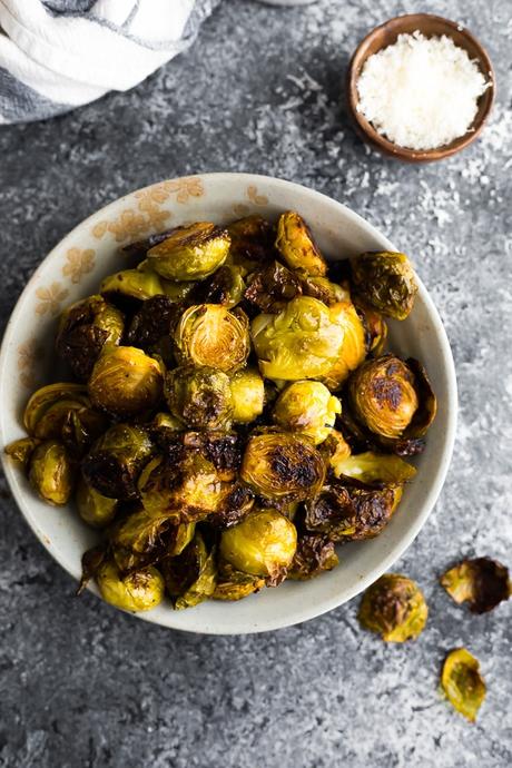 roasted brussel sprouts in a bowl