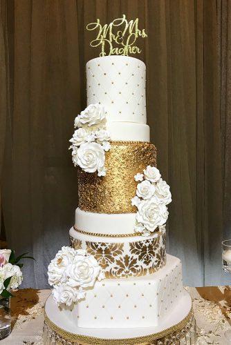 metallic wedding cake gepmetric unique cake cakecreationsbym