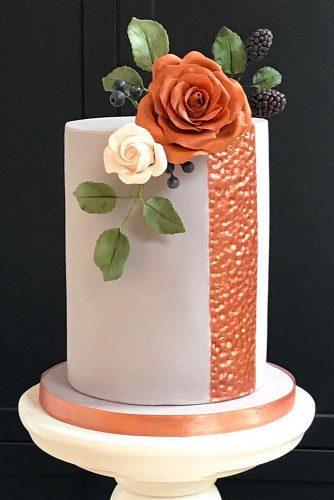 metallic wedding cake small cake orange metallic thegreenhousecakerie