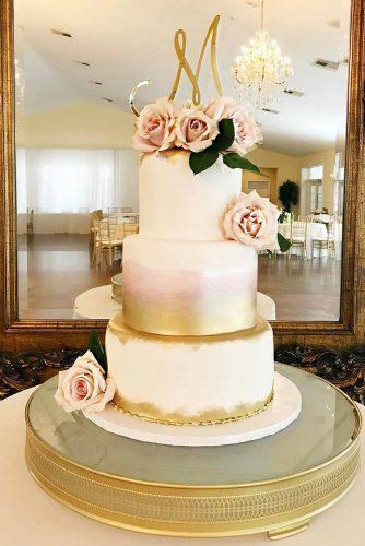 metallic wedding cake cake with monogram elisespieces22