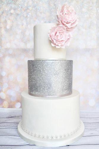 metallic wedding cake silwer sparkle cake allshapescake