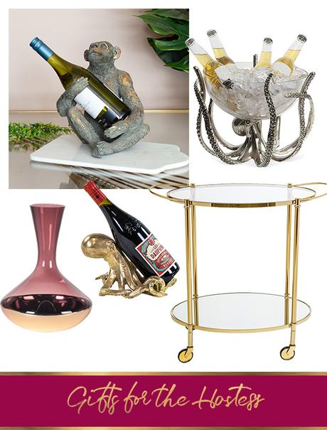 From quirky kitchen and dining accessories to luxurious bar carts, you’ll find the perfect gift for the hostess with the mostess.