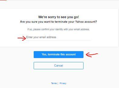 how to delete Yahoo account