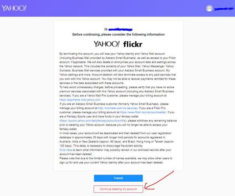 Delete Yahoo account
