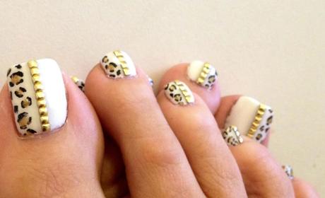 leopard toe nails