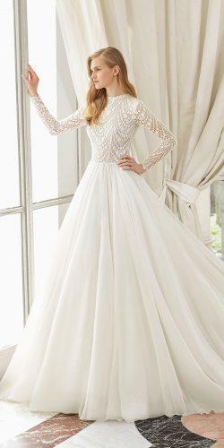  rosa clara wedding dresses princess with long sleeves lac embroidered tulle skirt