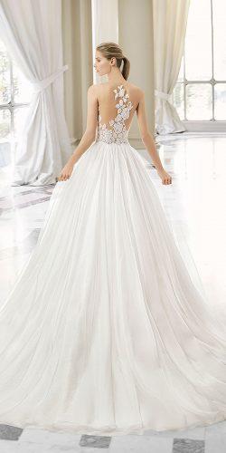 rosa clara wedding dresses princes illusion lace back silk skirt