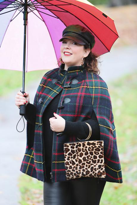 What I Wore: Talbots Plaid Cape