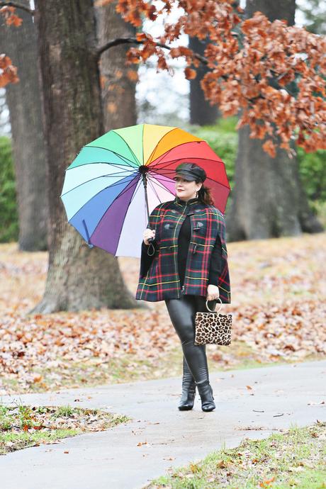 What I Wore: Talbots Plaid Cape