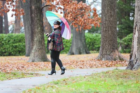 What I Wore: Talbots Plaid Cape