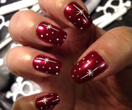 5 Best and Easy Sparkly Red Glitter Christmas Nail Design Images