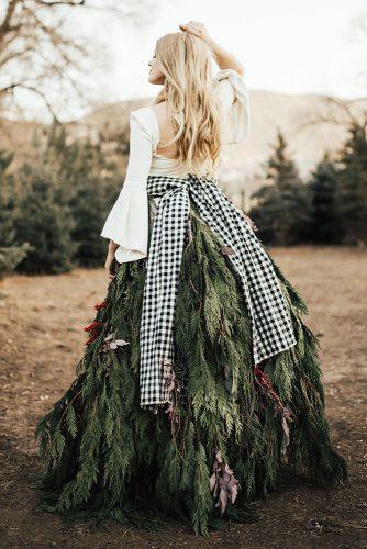 christmas wedding pine branced bridal skirt with bow shaylei halling