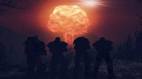 Fallout 76 team looking at nuke explosion