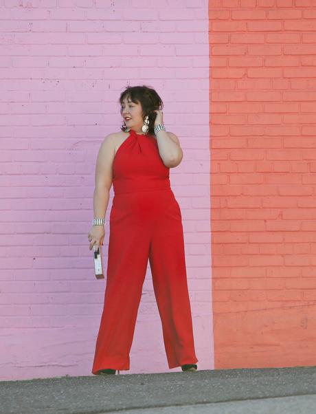 What I Wore: Red Cocktail Jumpsuit