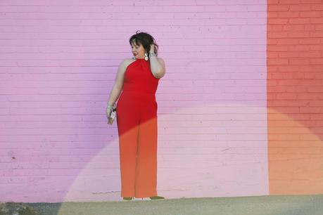 What I Wore: Red Cocktail Jumpsuit