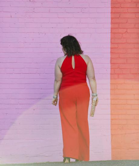 What I Wore: Red Cocktail Jumpsuit