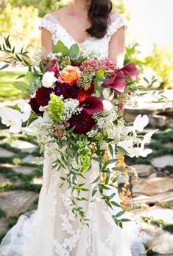 dahlias wedding bouquets big cascade bouquet Tracy Autem Lightly Photography