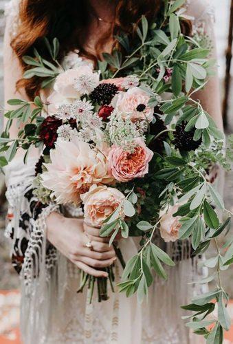 dahlias wedding bouquets boho bouquet blush dahlias Phil Chester