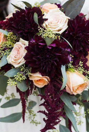 dahlias wedding bouquets burgundy bouquet with rose withjoywedding