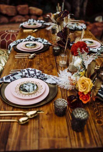bohemian wedding receptions simple table decor Mikayla Obrien Photo