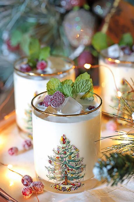 White Chocolate Mint Eggnog Cocktail