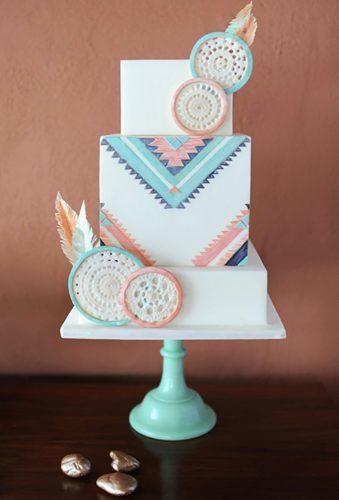 bohemian wedding cakes square boho cake Julie Cate