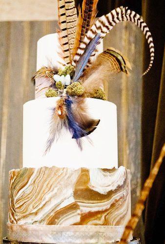 bohemian wedding cakes big feather simplejoiephoto