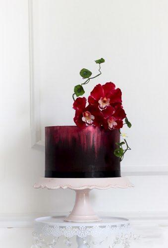 bohemian wedding cakes snall burdundy cake Courtesy of Mito Sweets