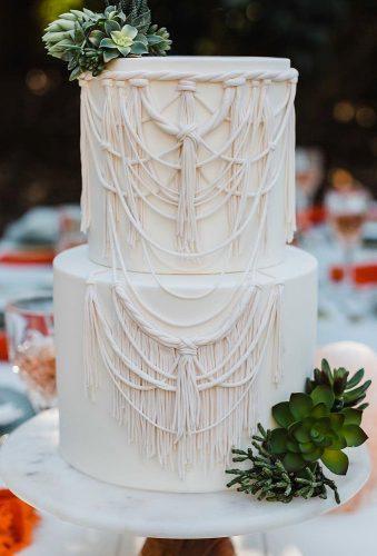 bohemian wedding cakes white macrame cake chasingmomentsphotography