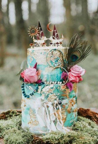 bohemian wedding cakes stylish boho cake CowAndCake