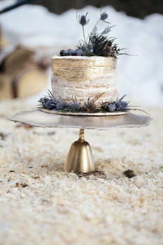 bohemian wedding cakes small gold cake Michelle Larmand Photography